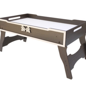 Bandeja Mesa De Cama Com Pés retráteis Para Refeições E Café Da Manhã-Cor Tabaco
