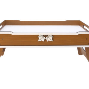 Bandeja Mesa De Cama Com Pés retráteis Para Refeições E Café Da Manhã-Cor Caramelo