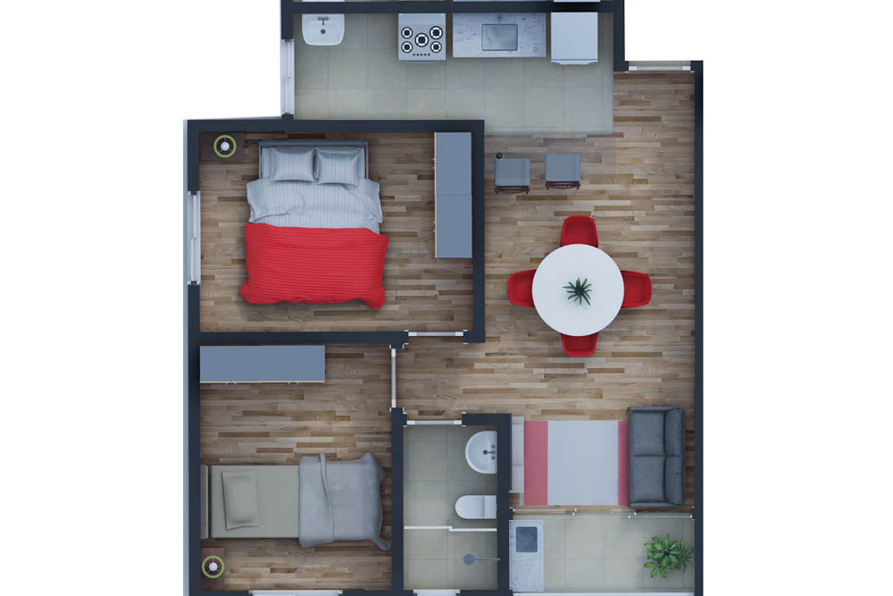 Planta 2 • 47,25m² - Residencial Bella Fiori