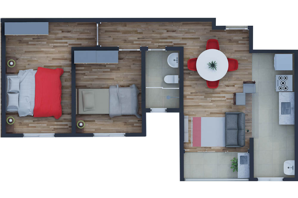 Planta 4 • 50,85m² - Residencial Bella Fiori