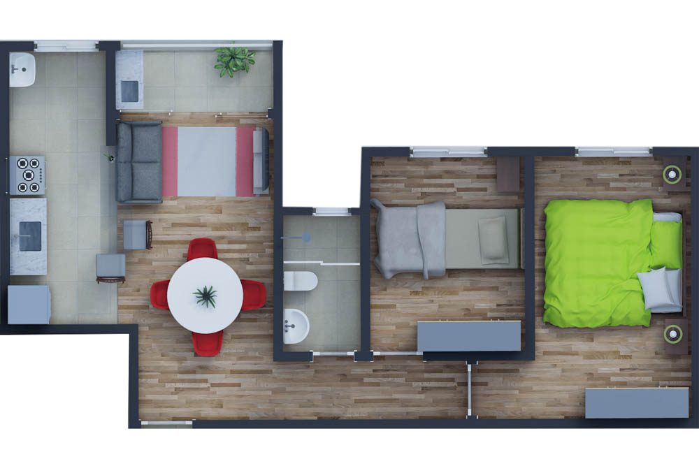 Planta 5 • 49,49m² - Residencial Bella Fiori