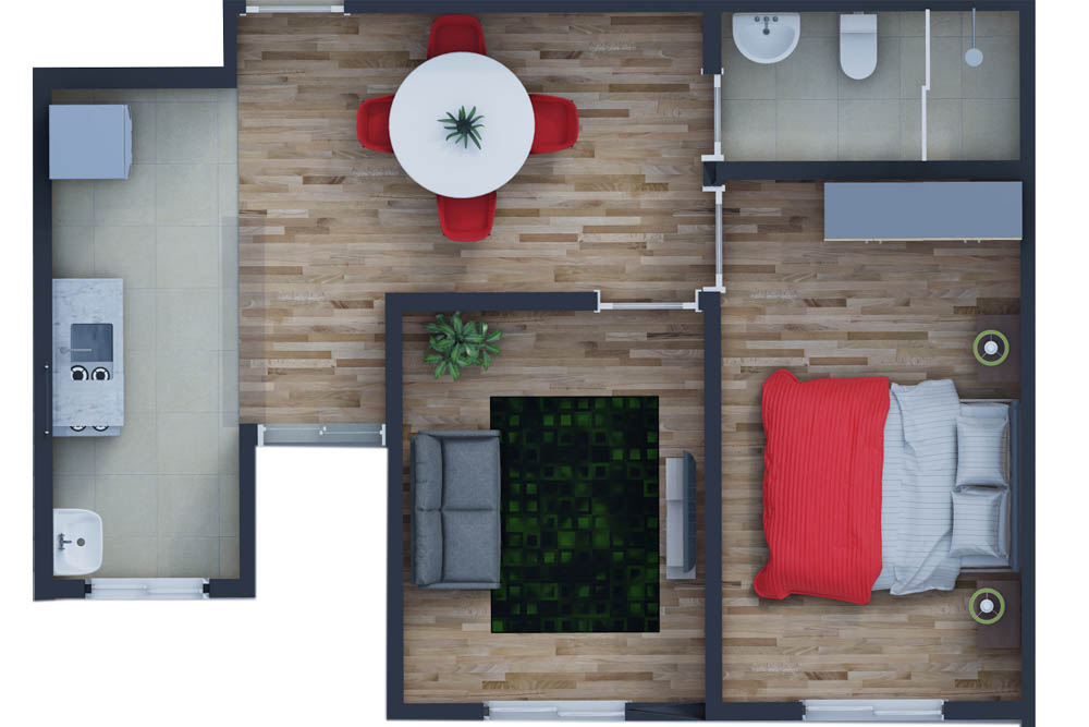Planta 6 • 41,87m² - Residencial Bella Fiori