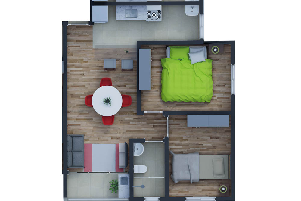 Planta 8 • 47,25m² - Residencial Bella Fiori
