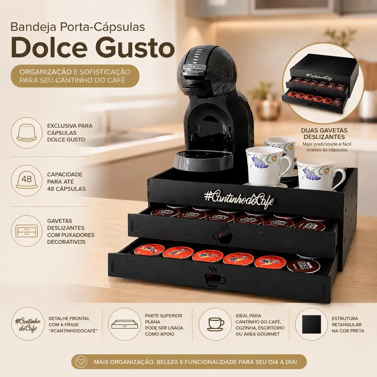 Bandeja Dolce Gusto Cantinho Do Café - Imagem 2