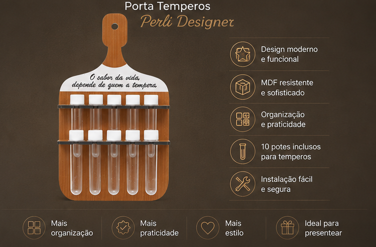 Porta Tempero ¨O Sabor Da Vida Depende De Quem A Tempera¨ - Imagem 2