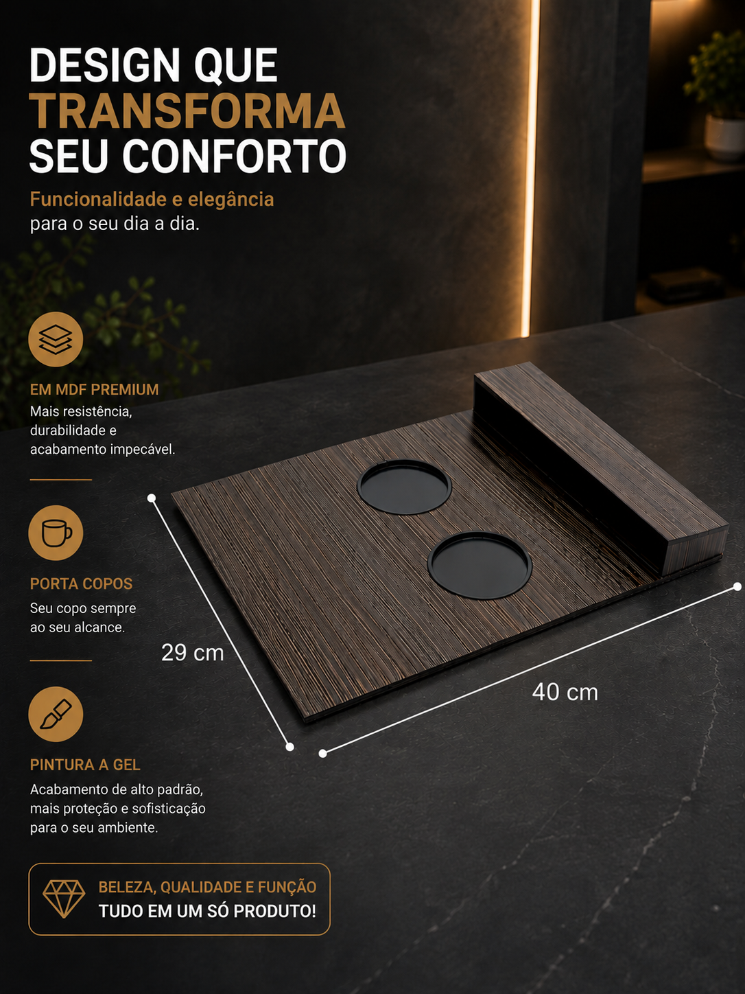 Esteira de Sofá Porta Copos Premium - Imagem 3