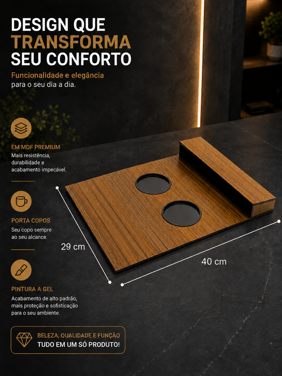Esteira de Sofá Porta Copos Premium - Imagem 3