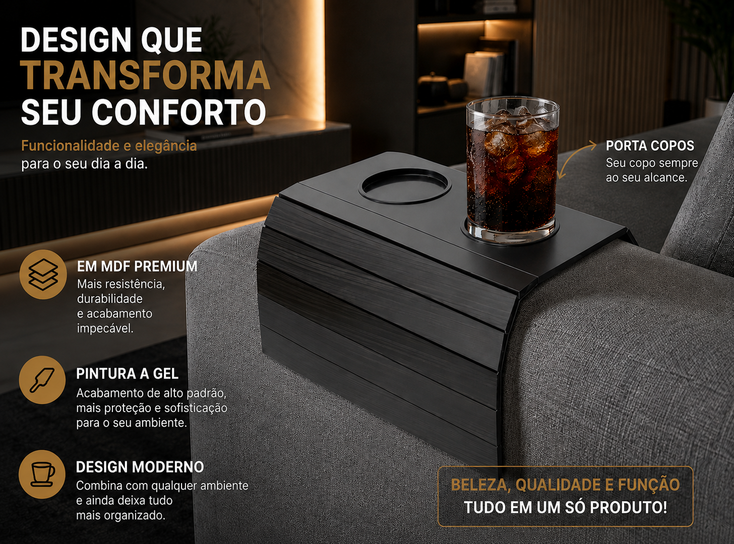 Esteira de Sofá Porta Copos Premium - Imagem 2