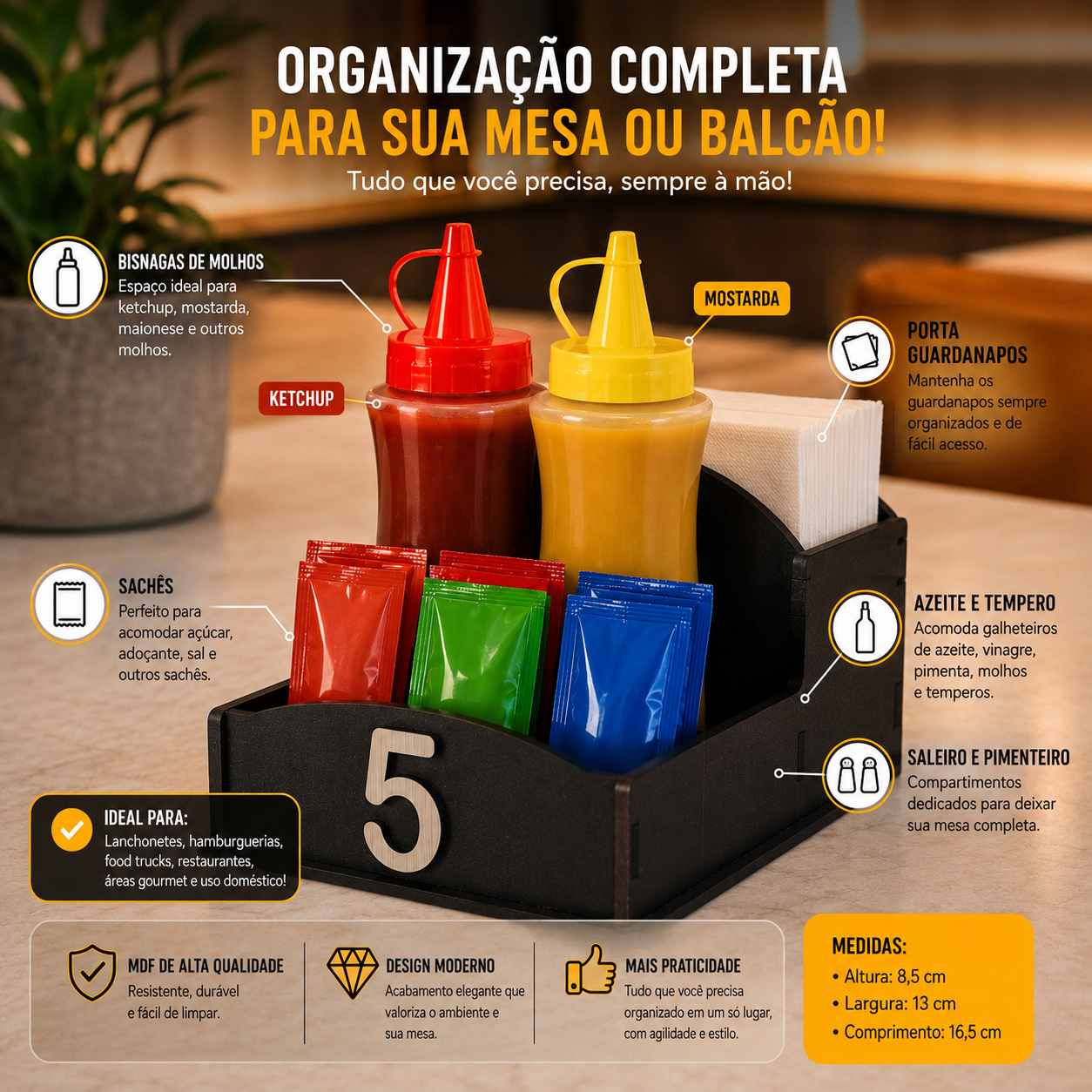 Porta Guardanapo Mesa Gourmet - Imagem 2