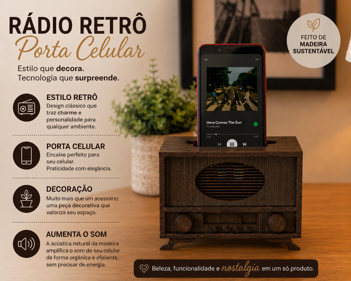 Rádio Vintage Acústico - Imagem 3