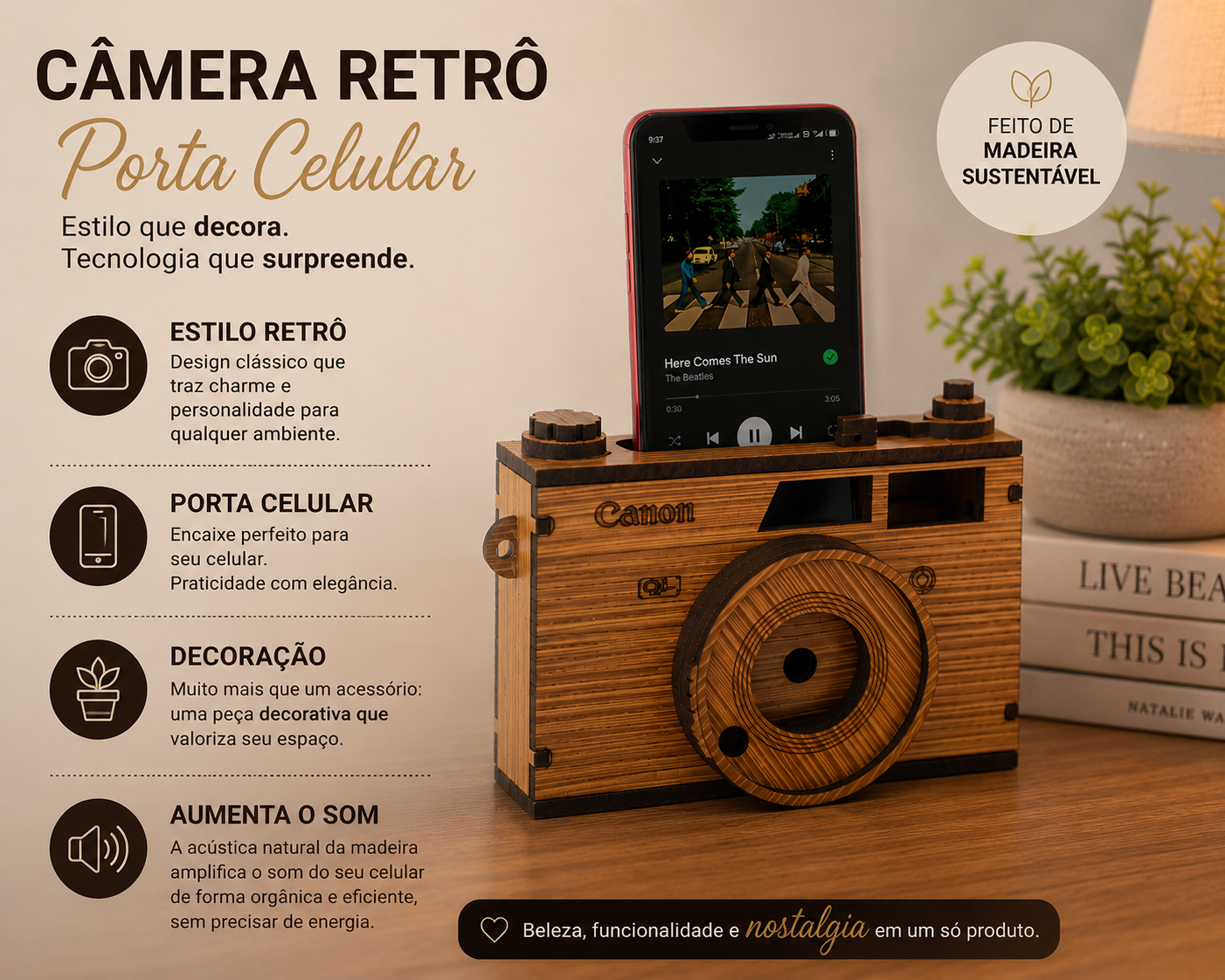 Câmera Retrô Decor Acústica - Imagem 2